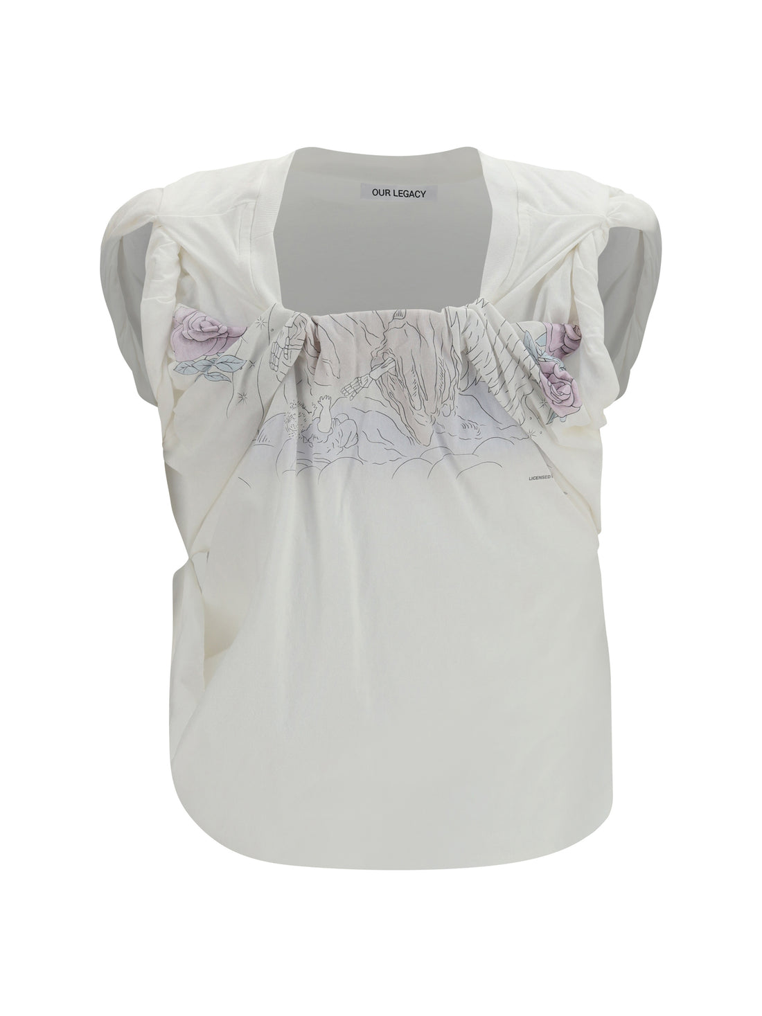 OUR LEGACY 38 twisted t-shirt with farewell print