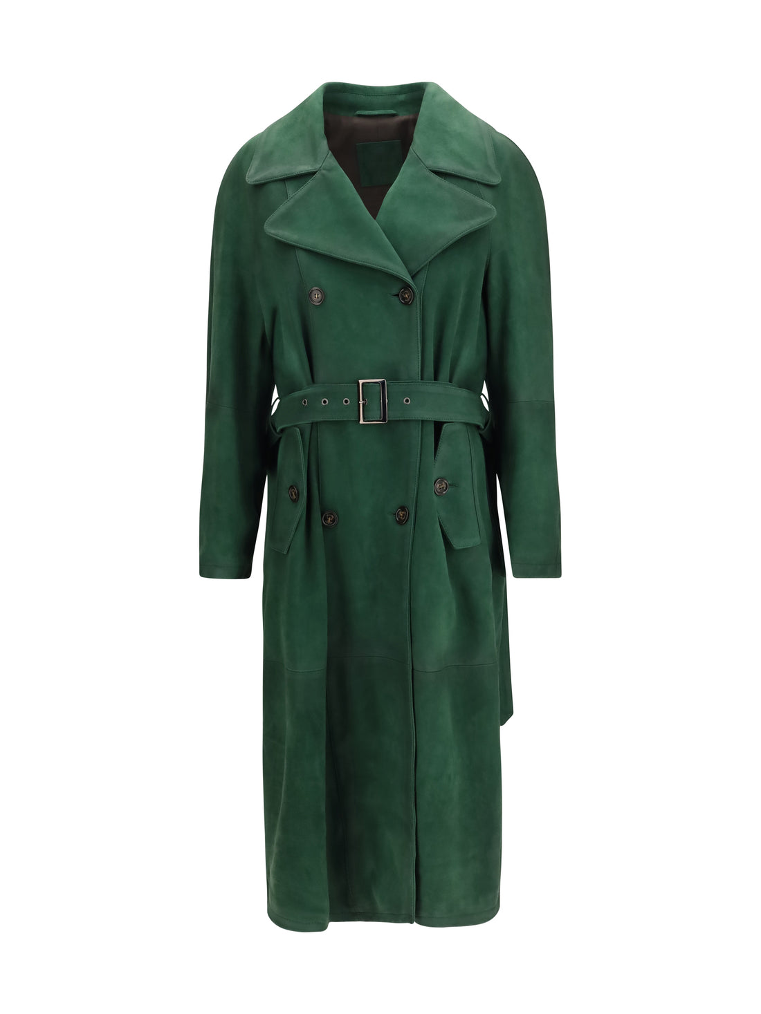 VALSTAR 38 vintage effect suede double breasted trench coat