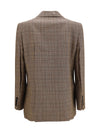 checked double-breasted blazer