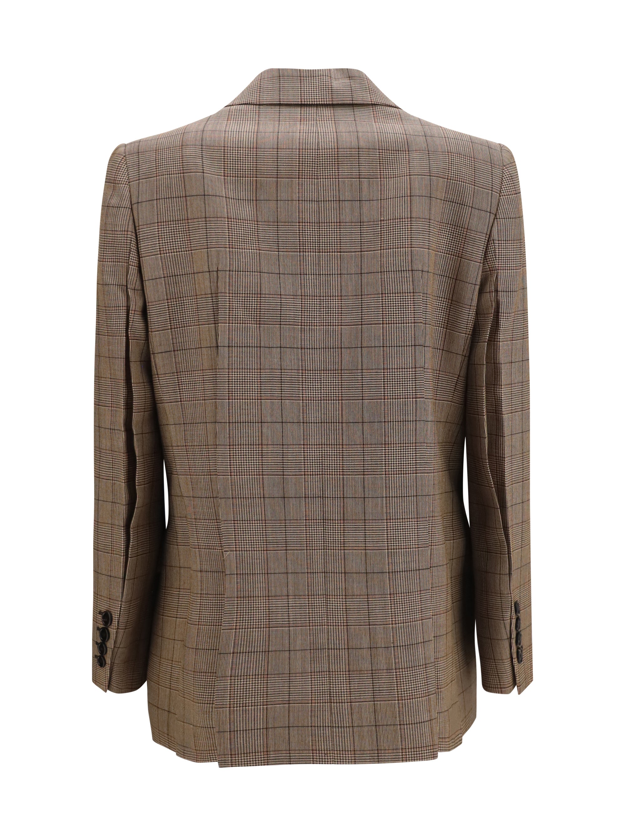 checked double-breasted blazer