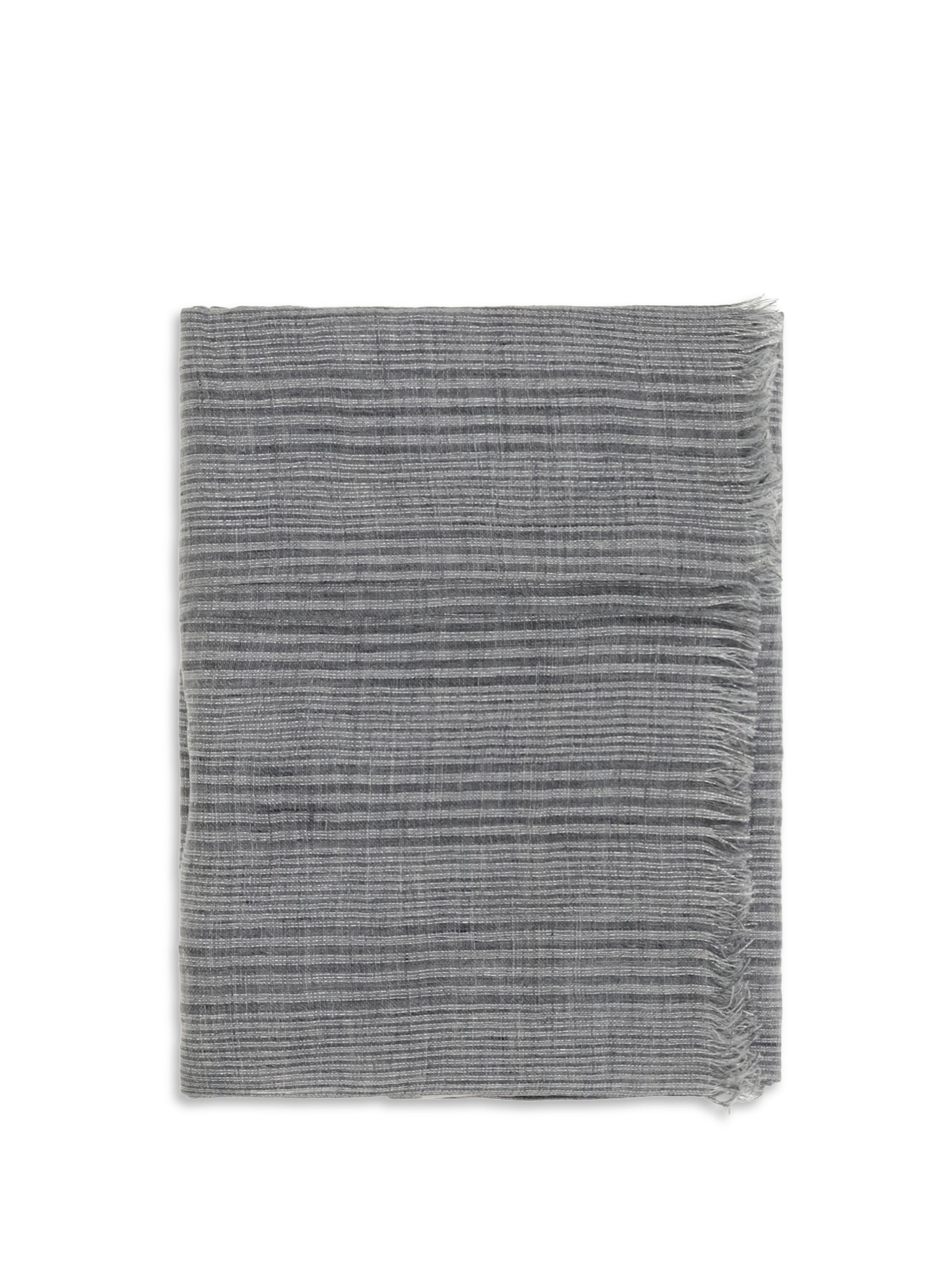 linen scarf with lurex details