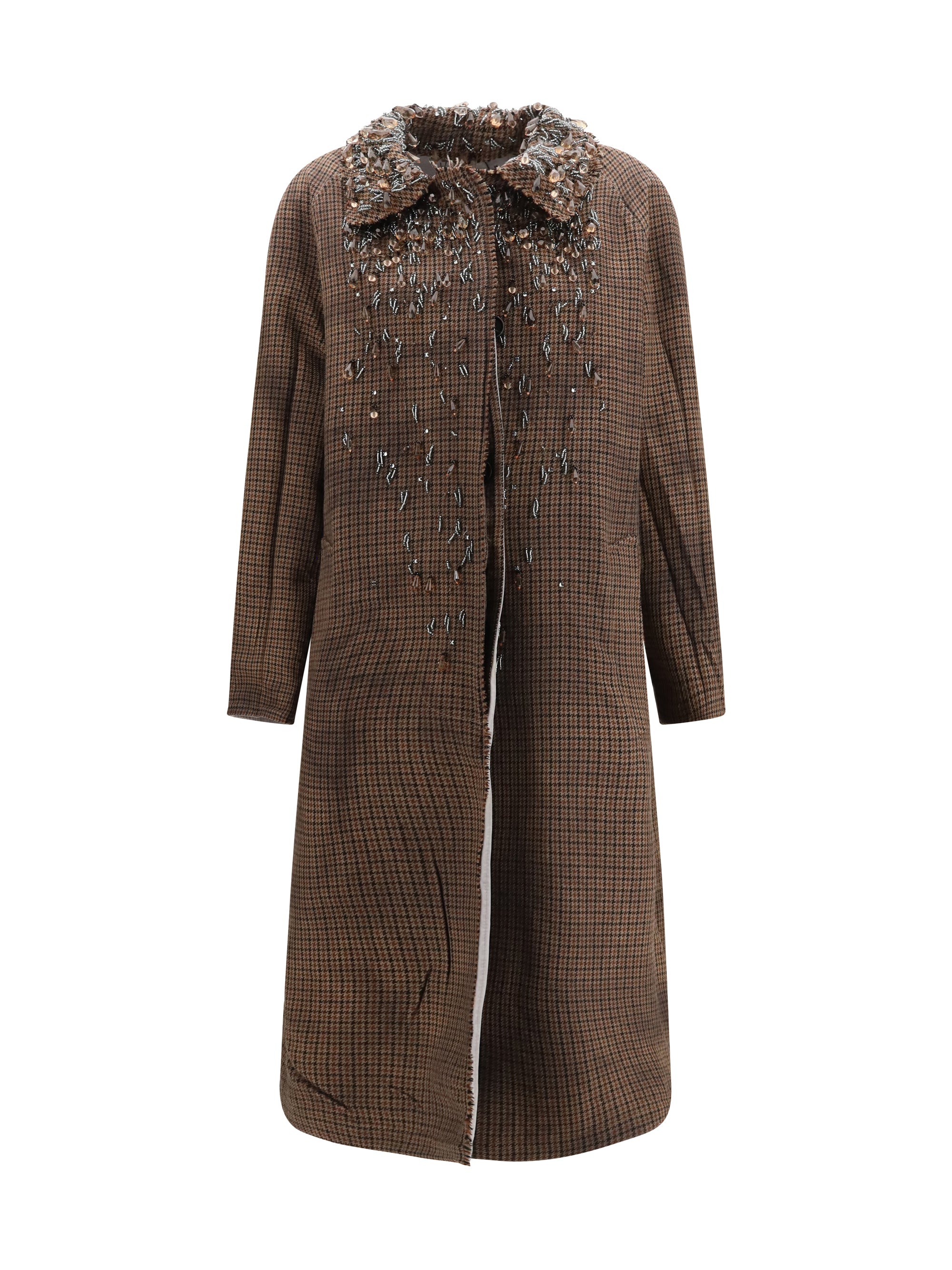 reversible single-breasted coat with gocce details