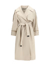 cotton-blend twill trench