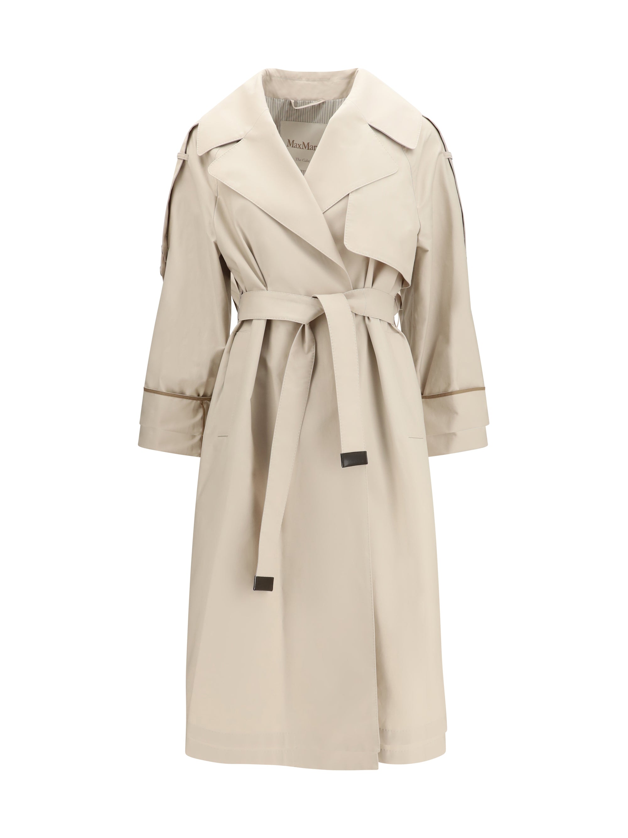 cotton-blend twill trench