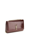 small kate shoulder bag crocodile-embossed patent leather