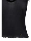 cassandre v neck ribbed silk top