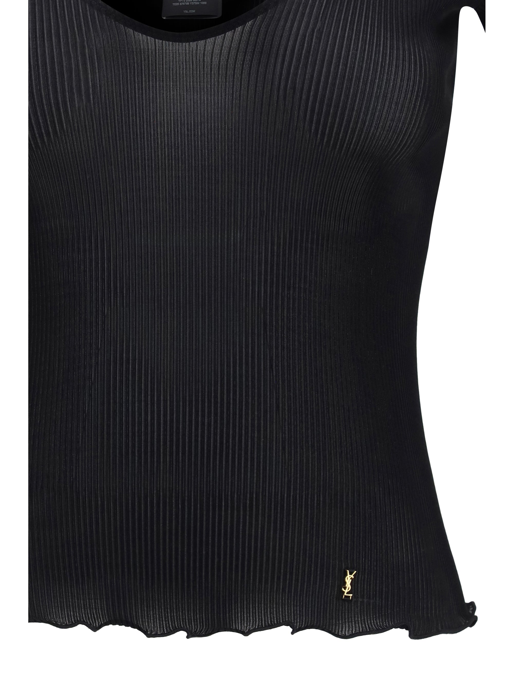 cassandre v neck ribbed silk top