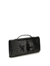 belle vivier crocodile-effect clutch
