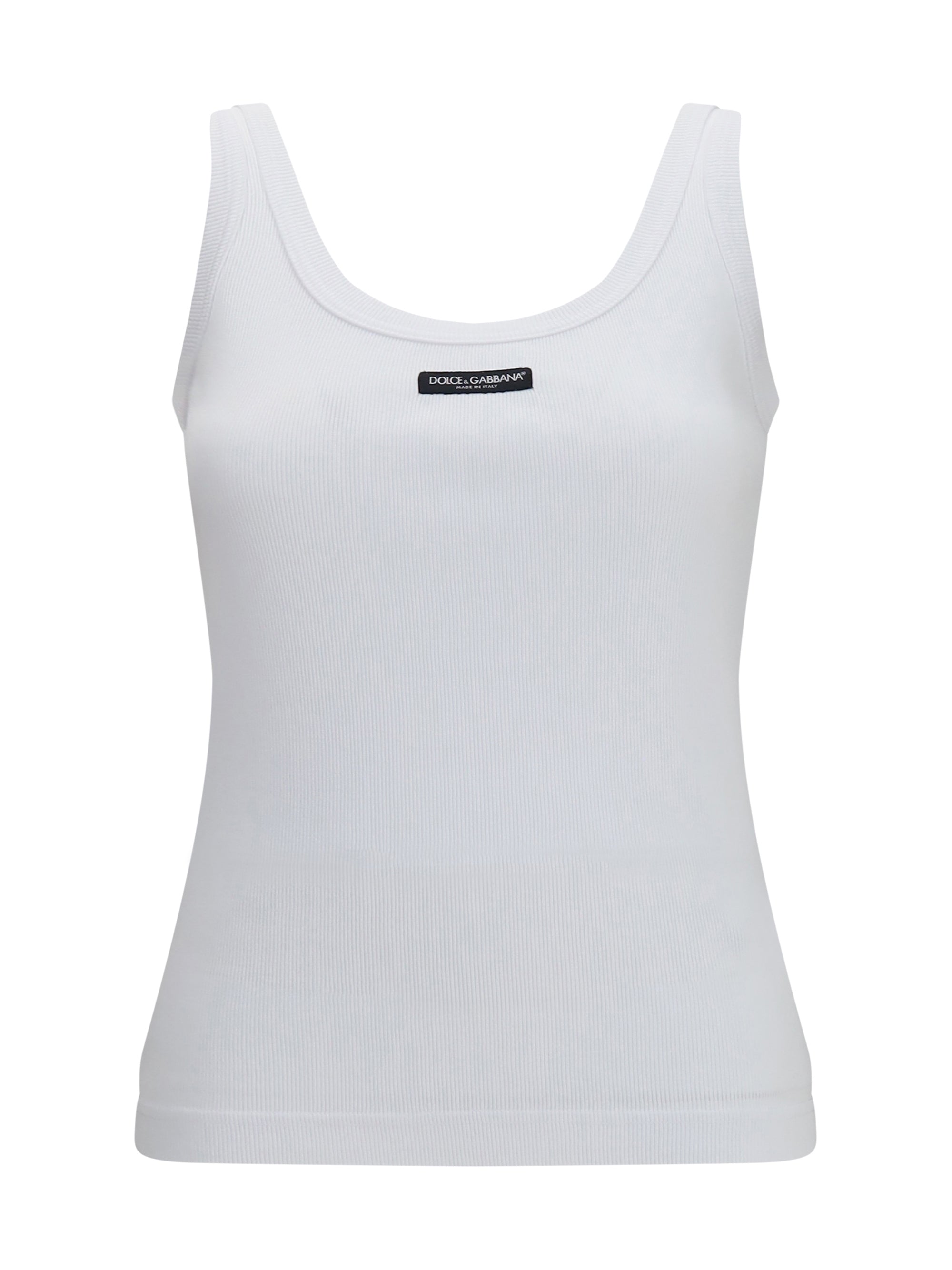 ribbed logo tank top