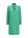 wool dress with knotted neck