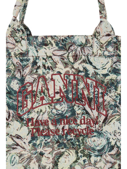 GANNI OS tapestry xxl tote bag