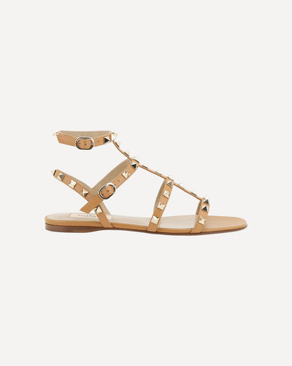 Valentino Garavani Rockstud Sandals Beige