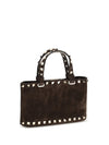 suede rockstud mini handbag