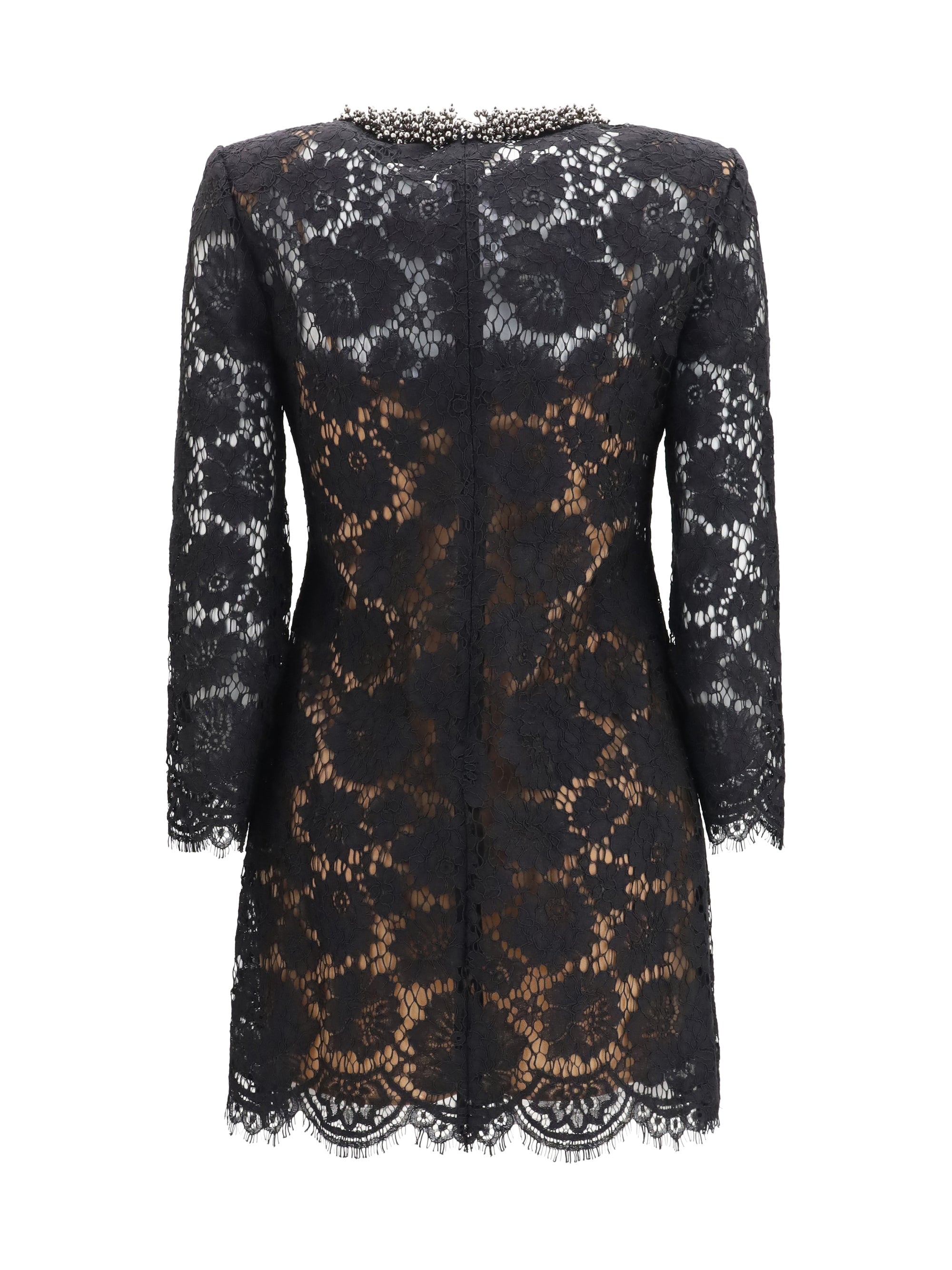 lace long sleeve mini dress