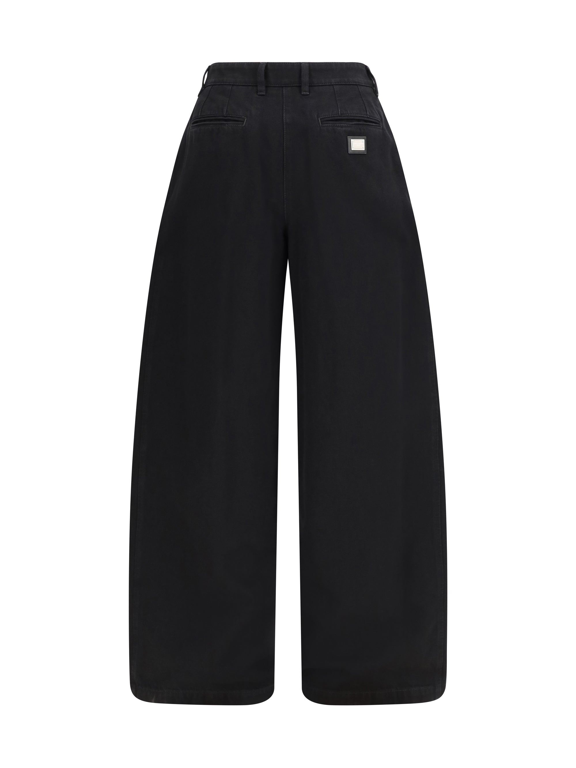 wide-leg cotton jeans