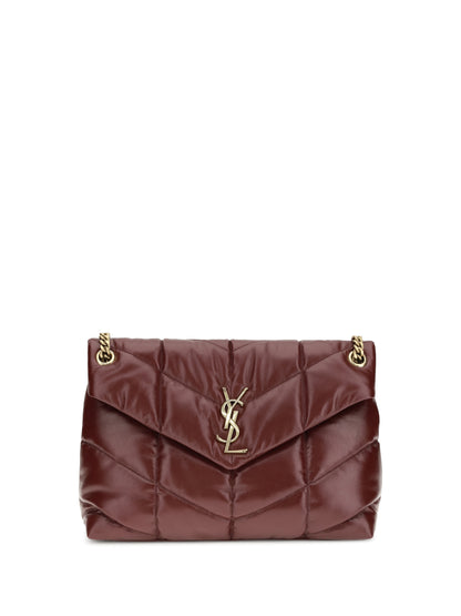 SAINT LAURENT OS medium puffer bag in glossy leather