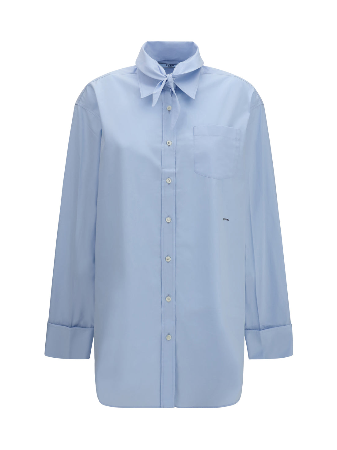 PRADA 40 oversized shirt with pocket and embroidered logo