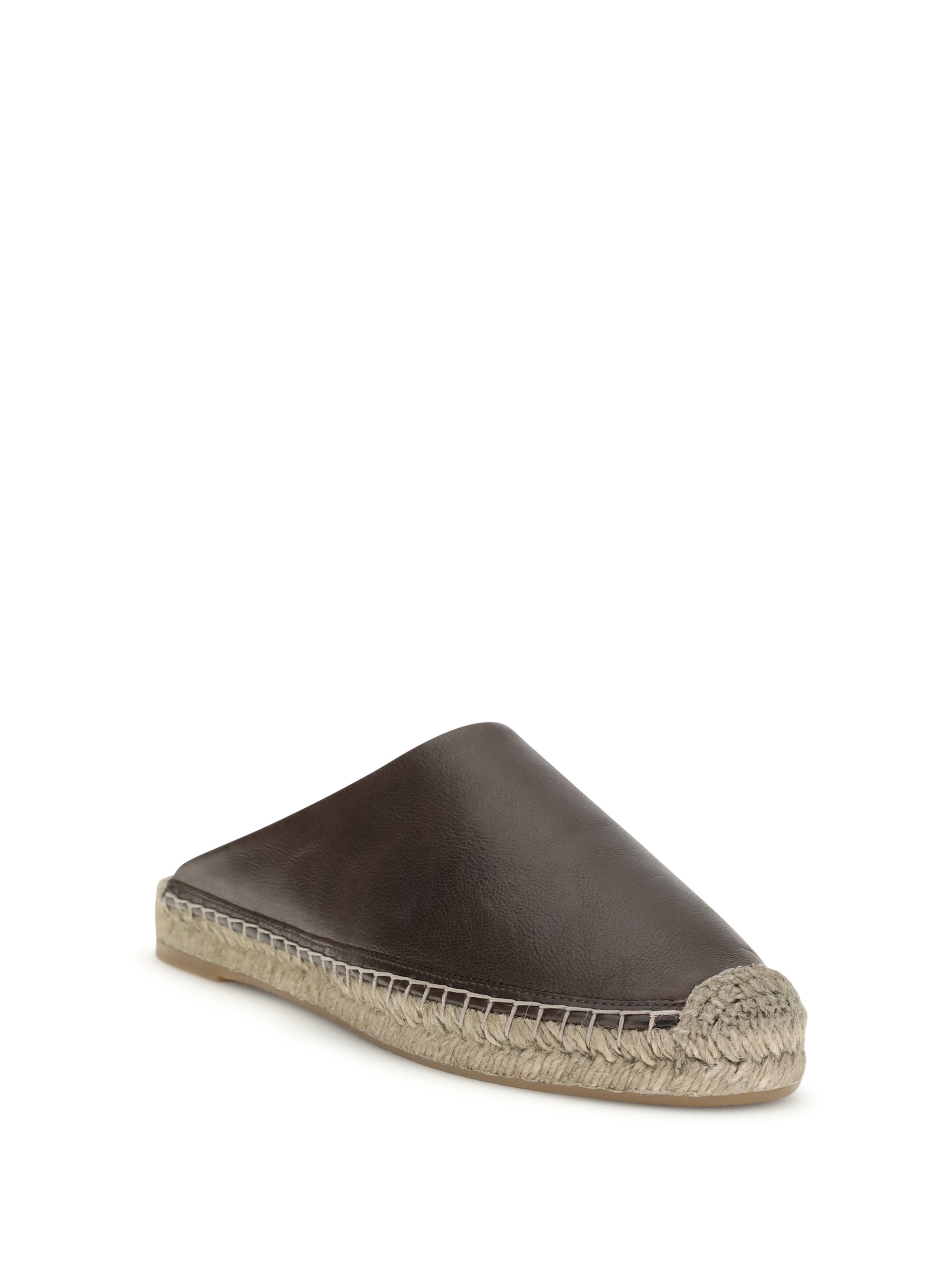 leather espadrilles mules