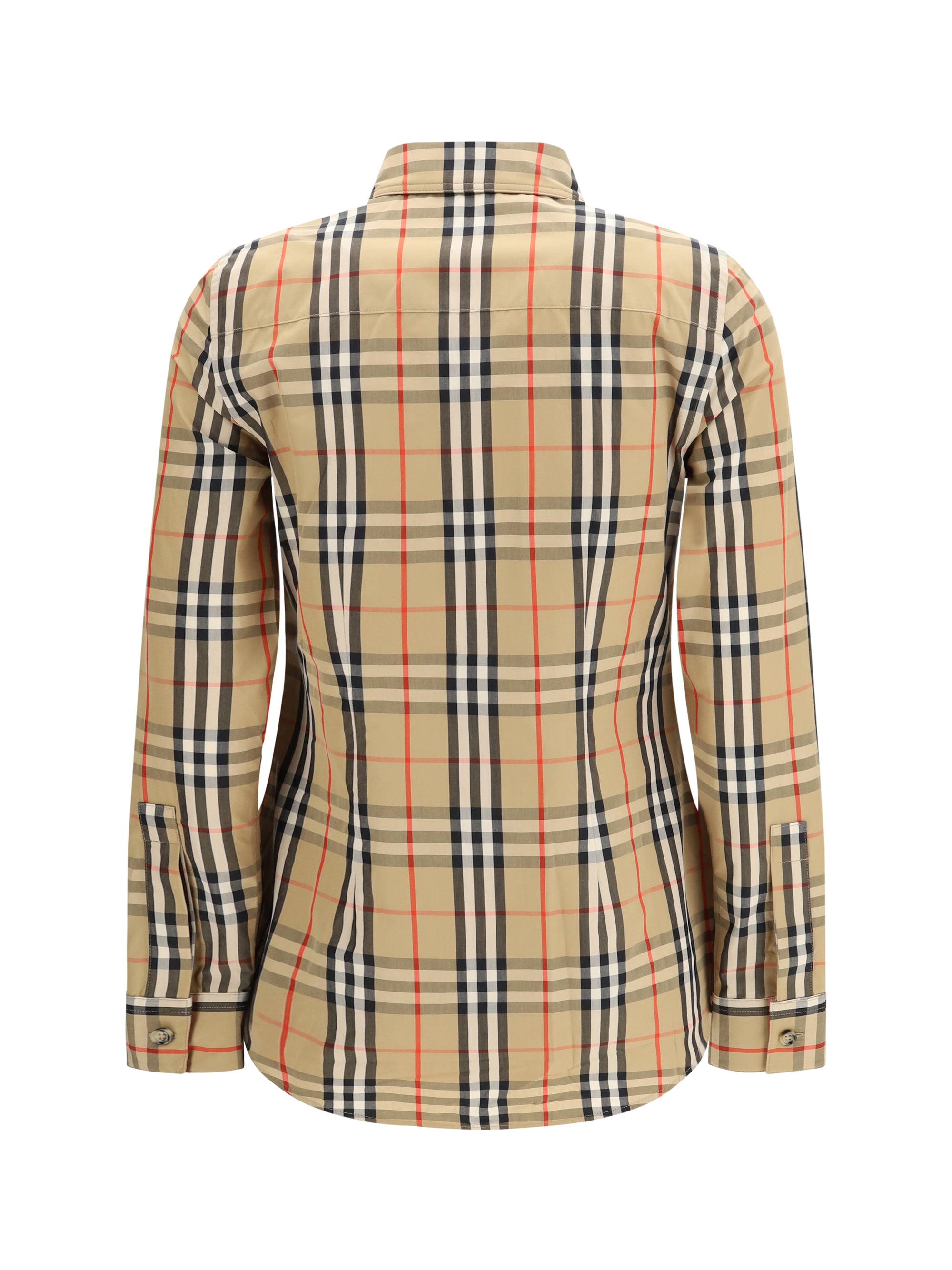 stretch cotton check shirt