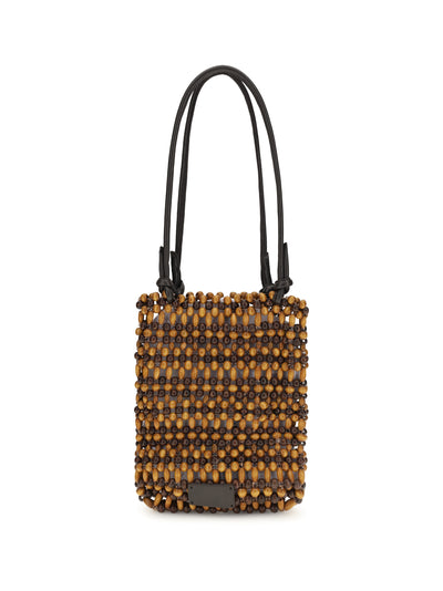 baja mini tote multi wood beads