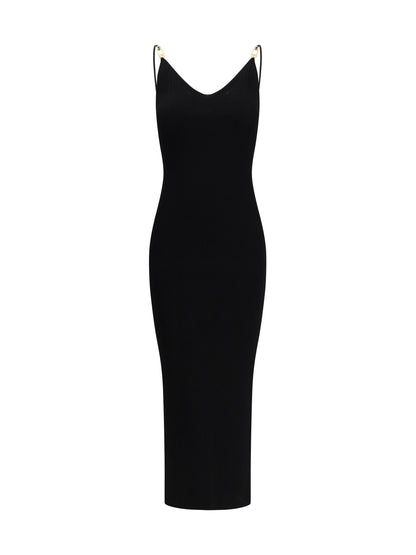 VERSACE 44 safety pin slip midi dress