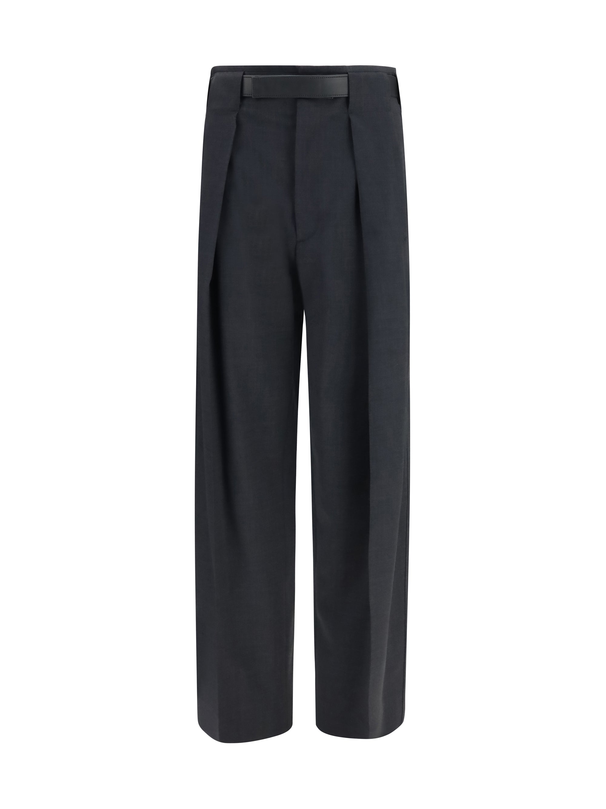 ronda wool pants with leather belt
