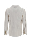 shirt in fine striped velvet-like fabric