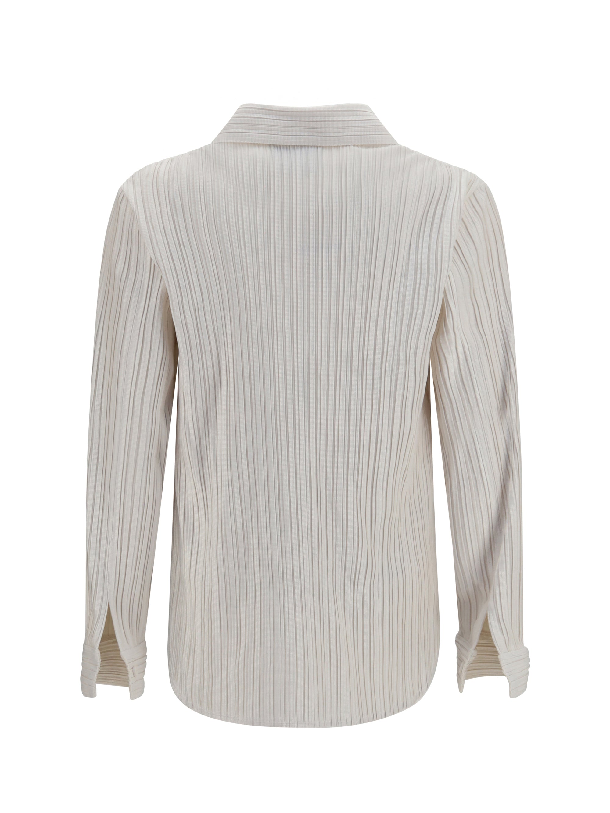 shirt in fine striped velvet-like fabric