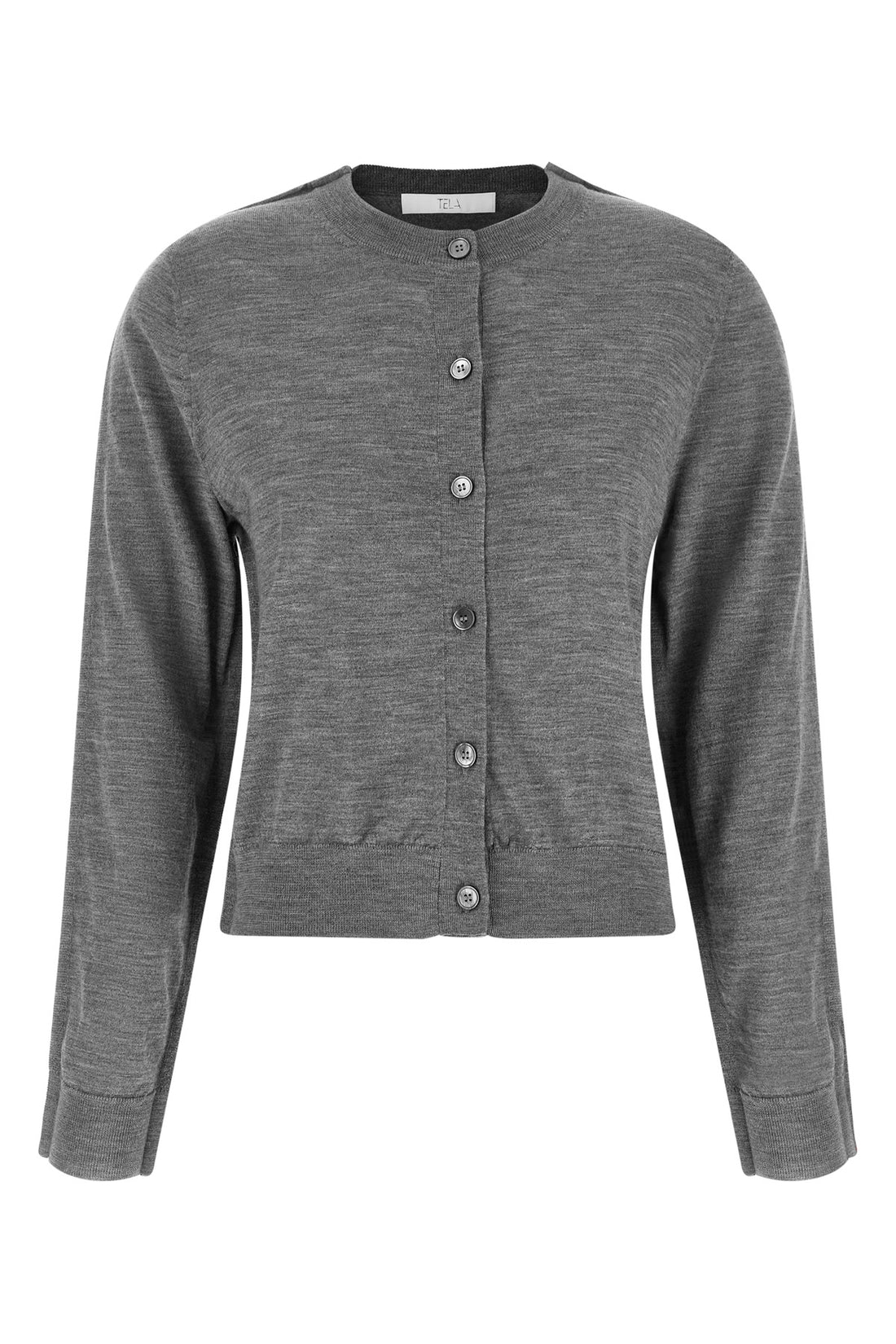 TELA M the winny canvas cardigan redefines essential knitwear through unexpected stru