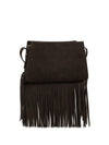 suede shoulder bag with fringes