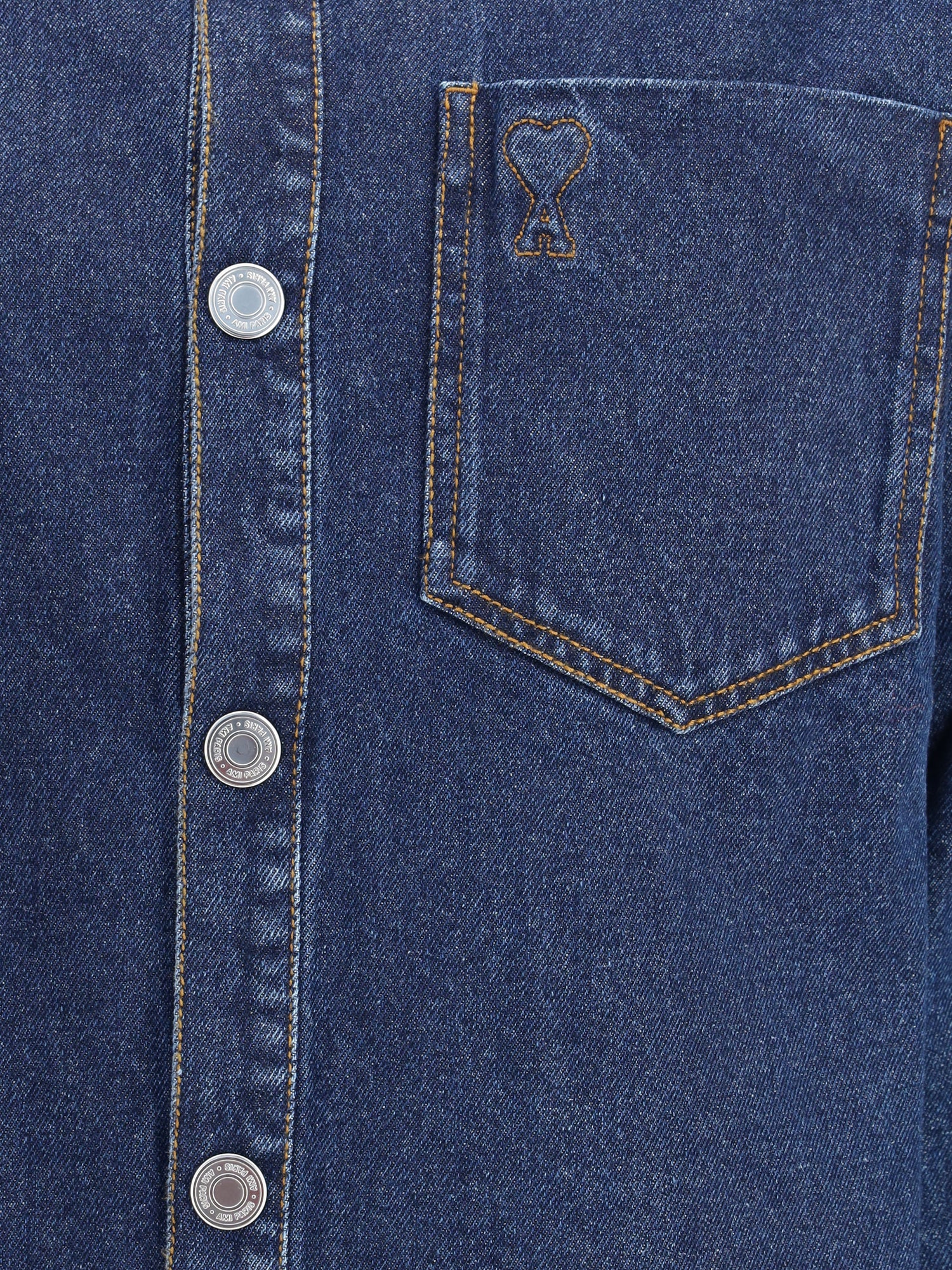 AMI PARIS L ami de coeur cotton denim overshirt