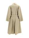 long cotton and silk trench coat