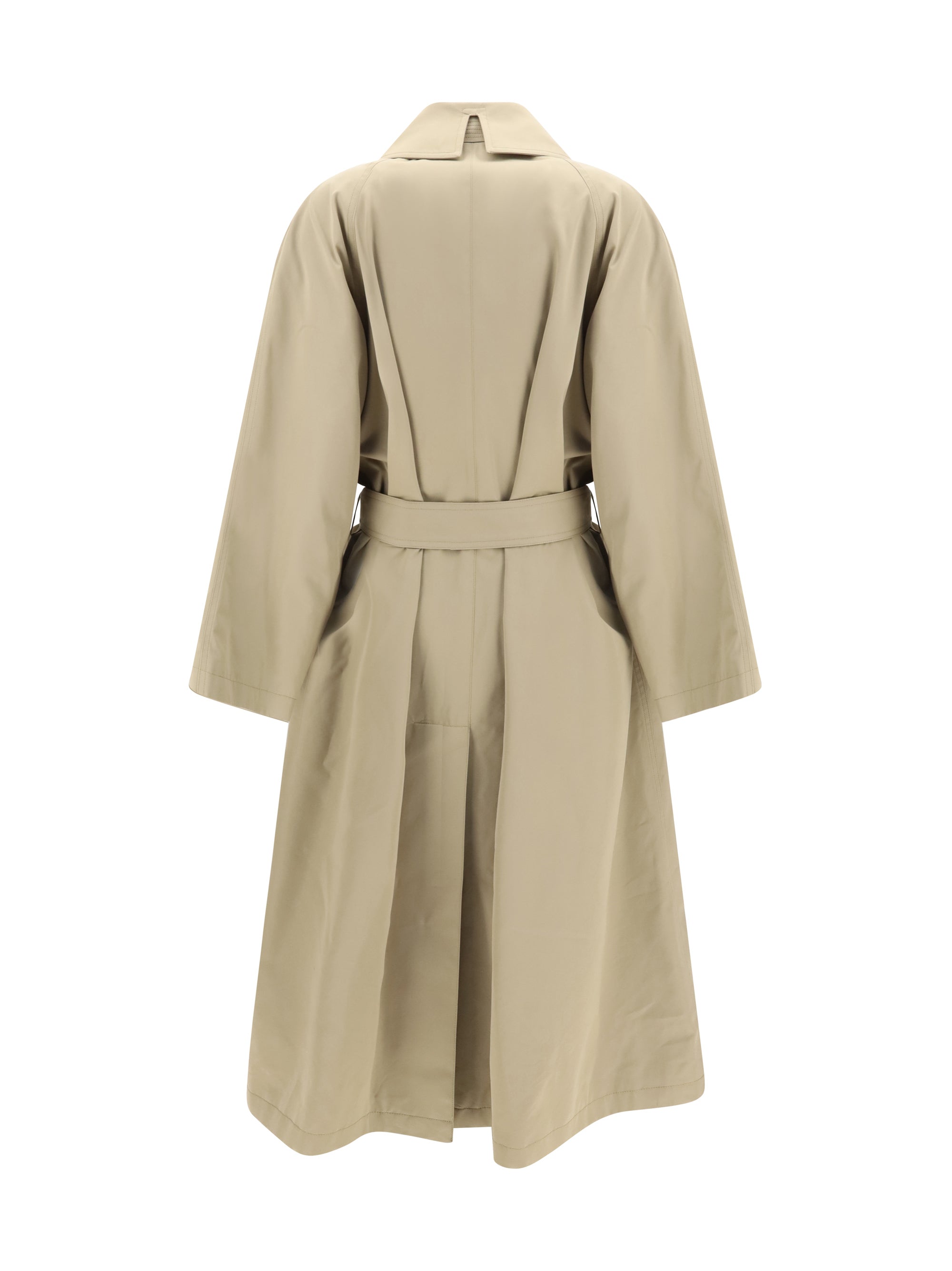 long cotton and silk trench coat