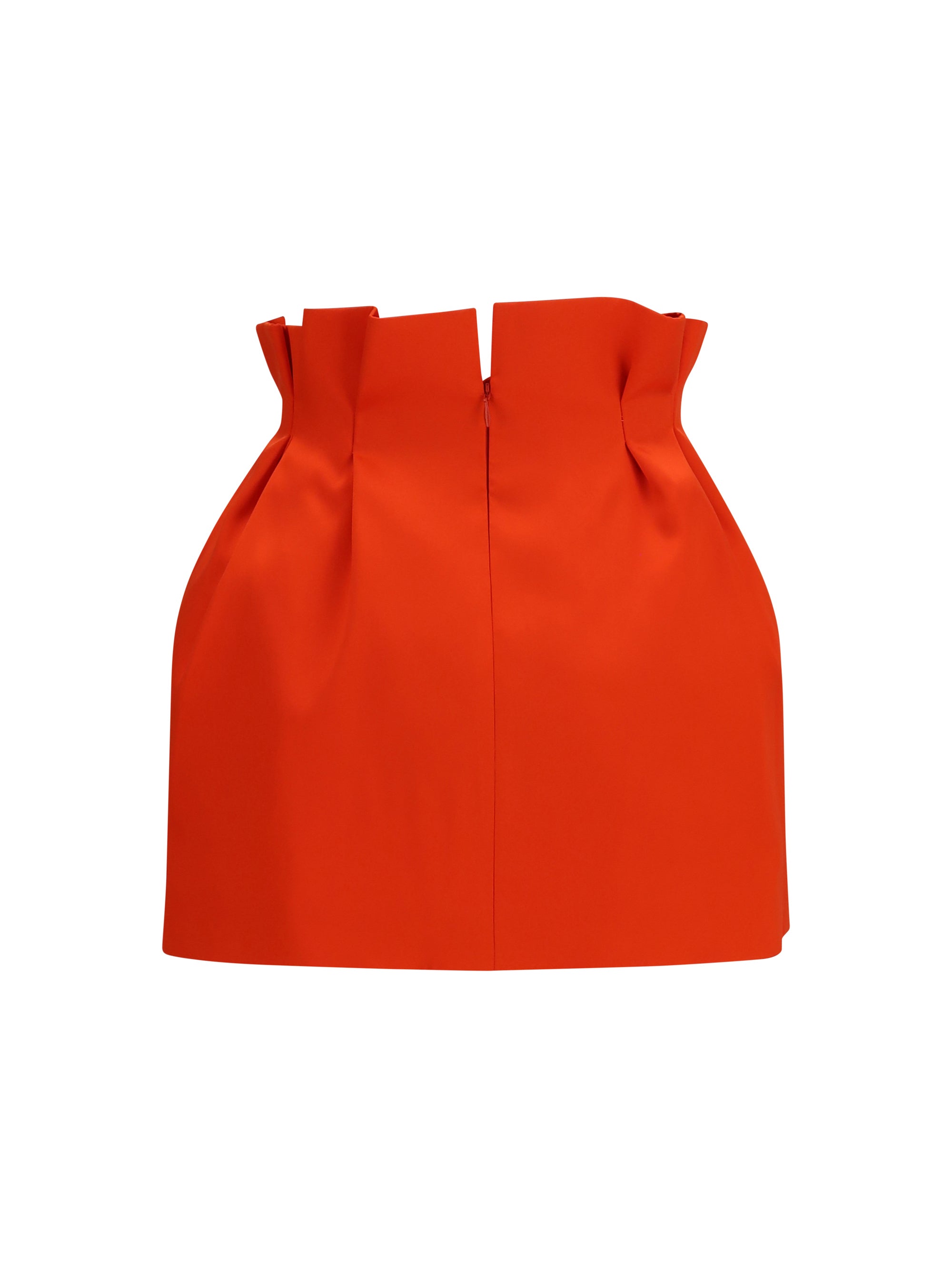 silk mini skirt with ruffled waist