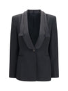 wool jacket with shawl lapels