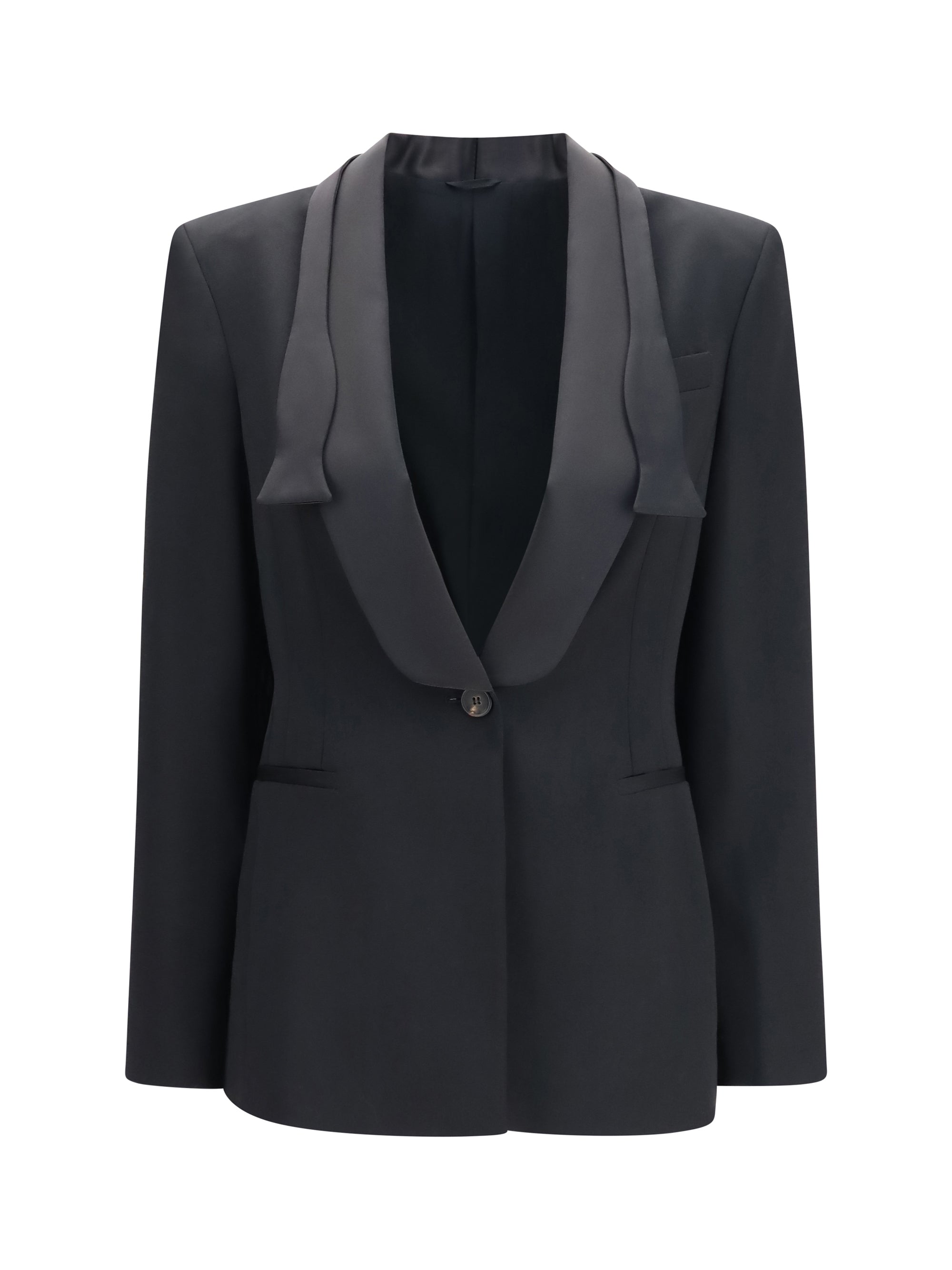 wool jacket with shawl lapels