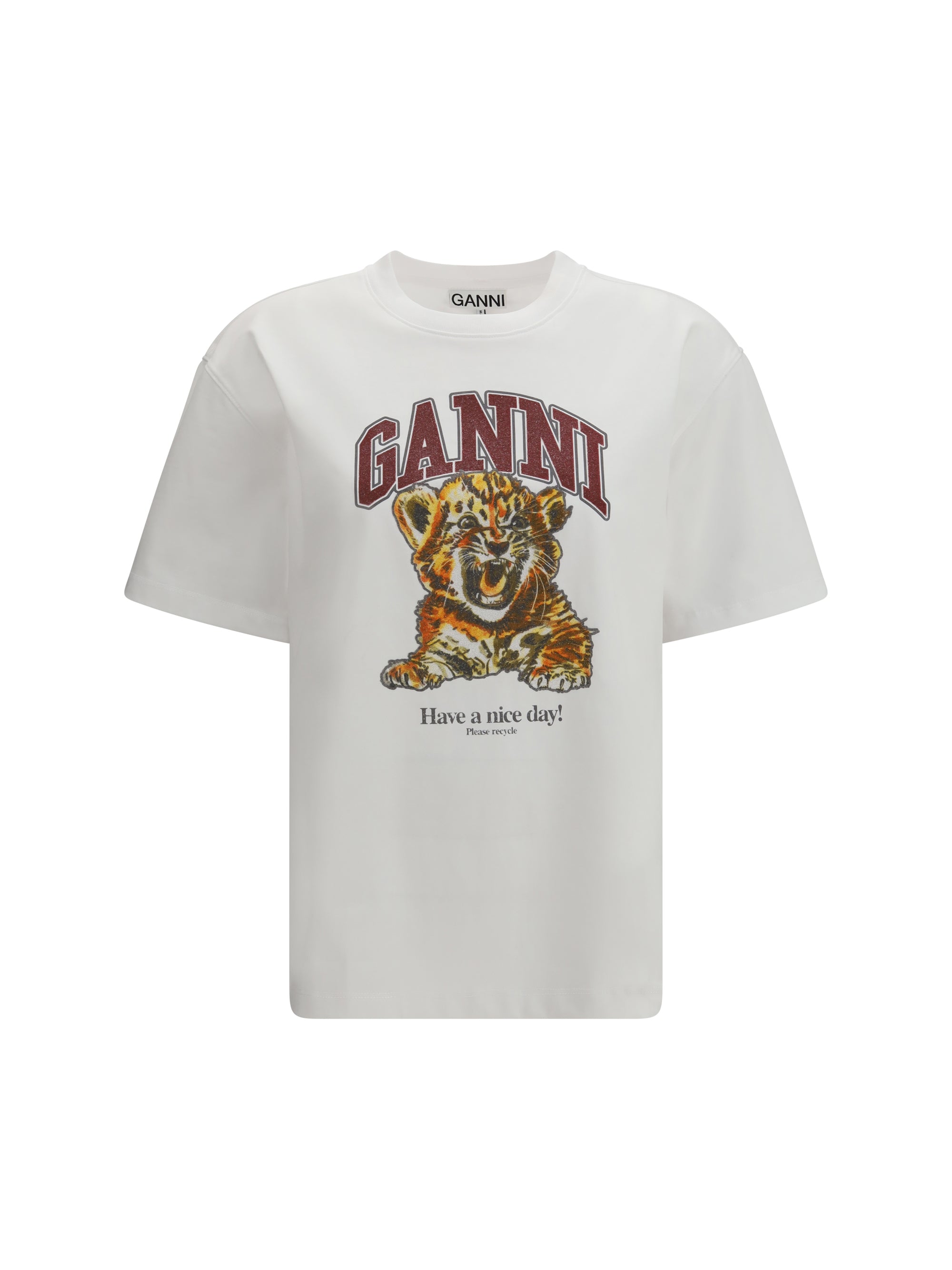 GANNI L beaded tiger t-shirt 