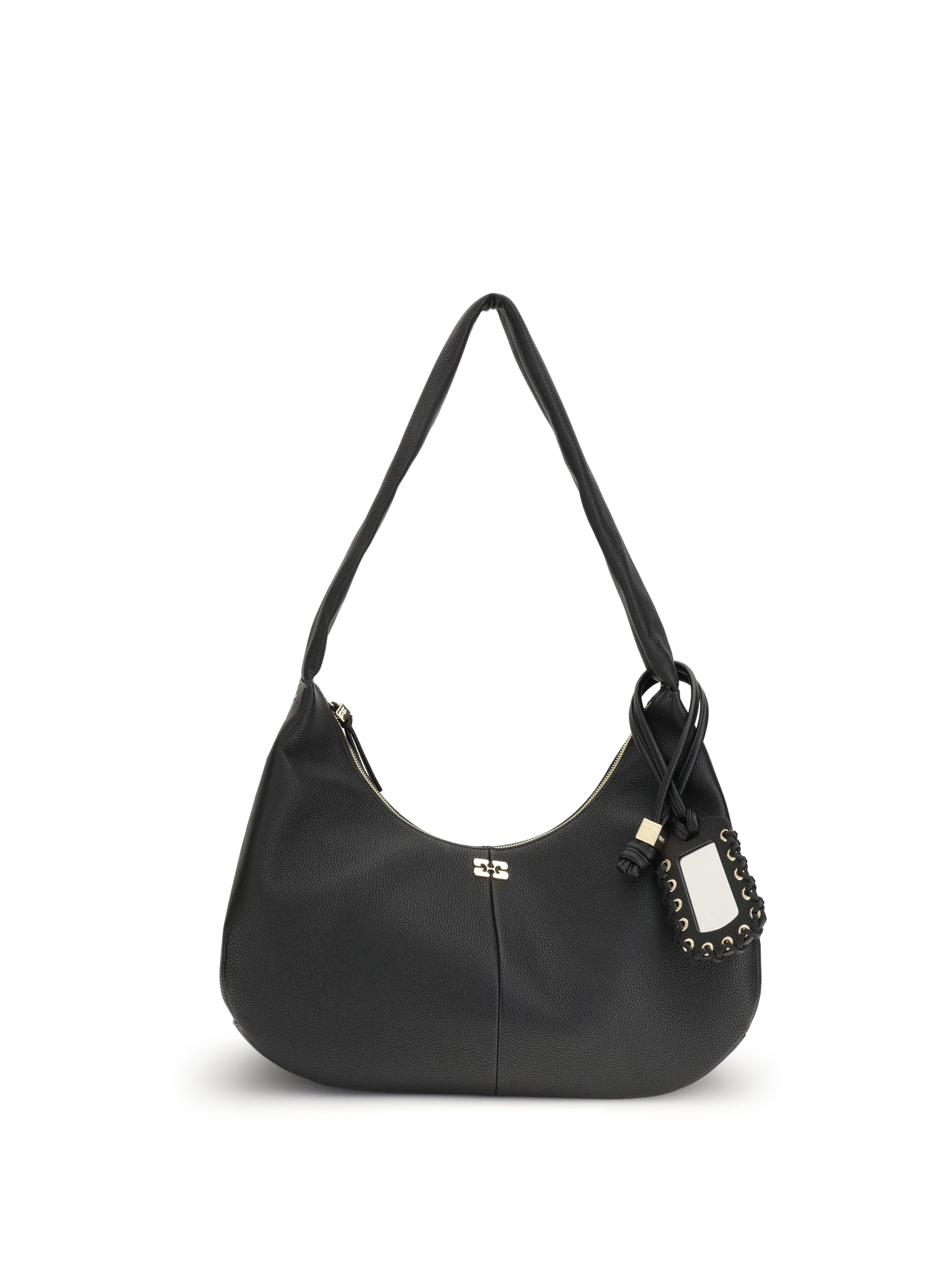 GANNI OS leather hobo shoulder bag