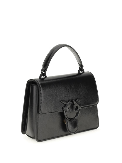PINKO OS shiny leather love one top mini handbag