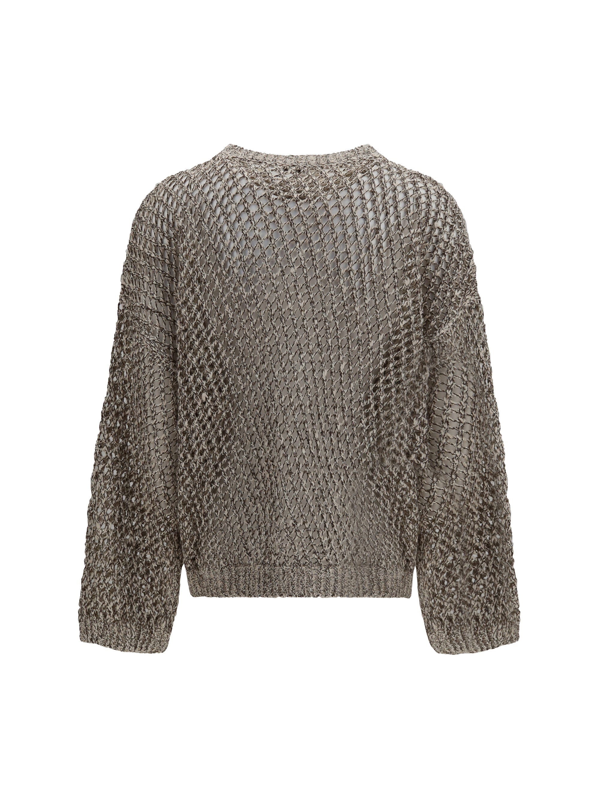 dazzling chiné silk and linen open-knit sweater