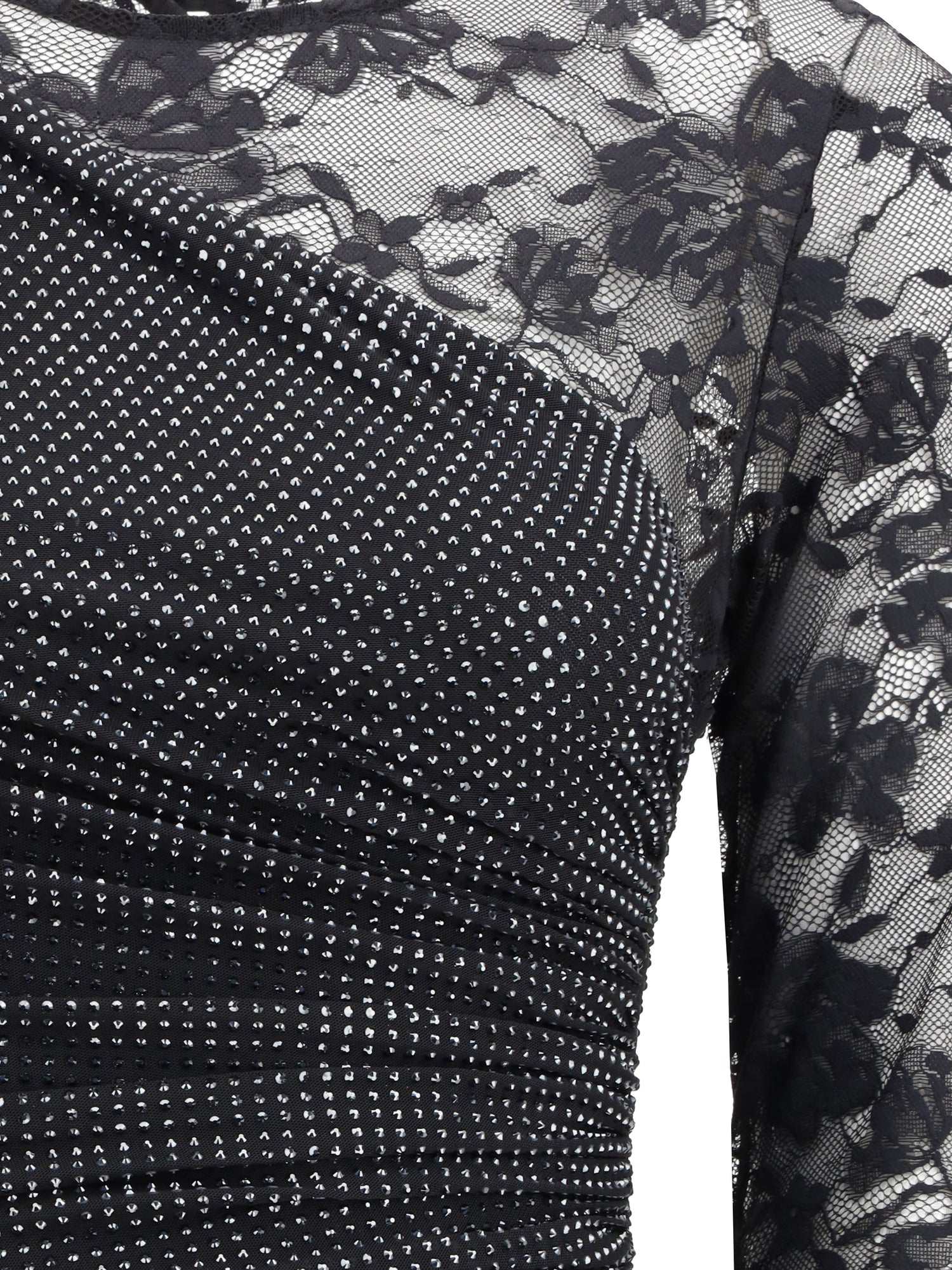 SELF-PORTRAIT 6 lace and rhinestone long dress