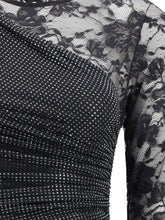 SELF-PORTRAIT 6 lace and rhinestone long dress