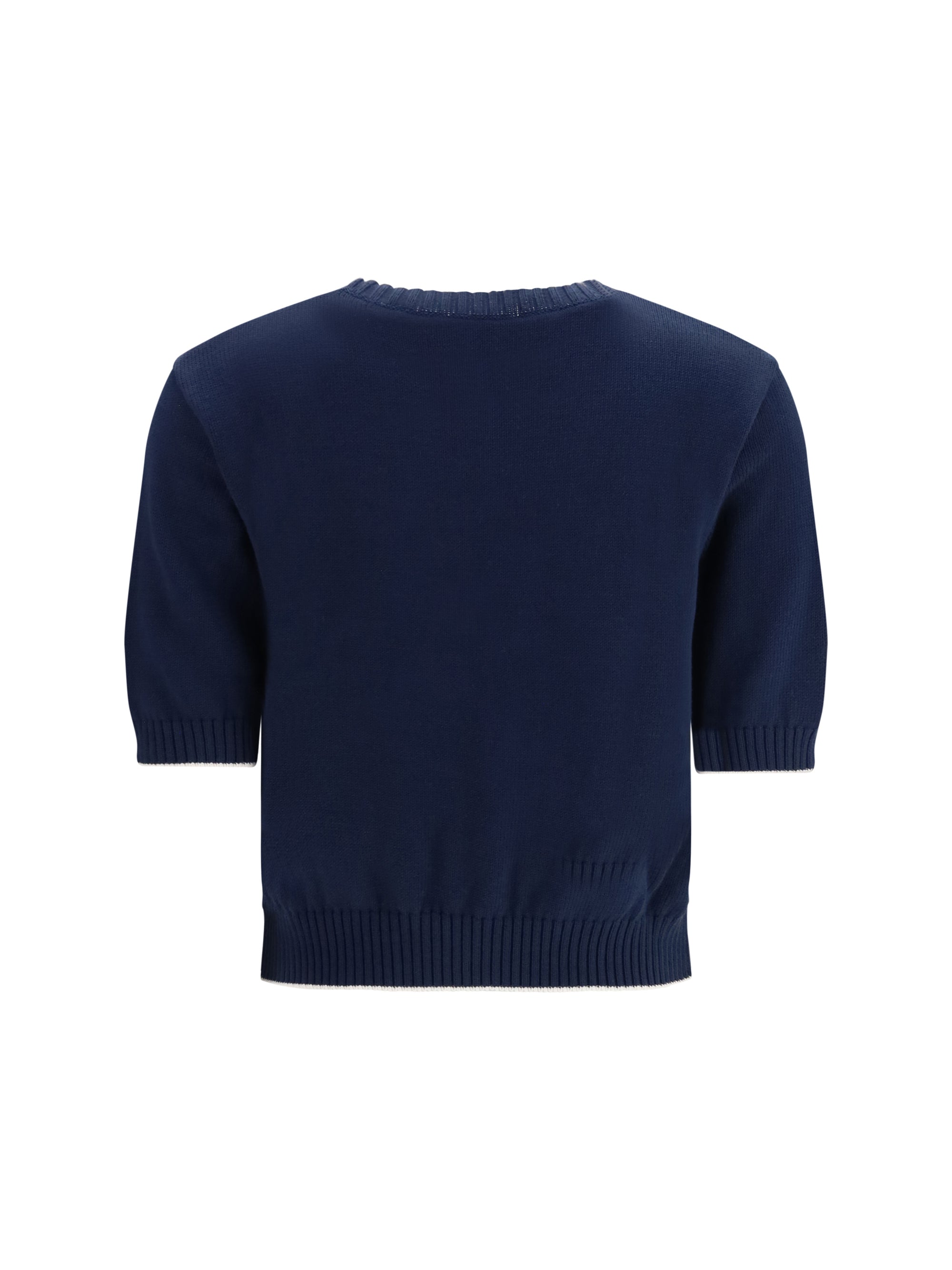 cotton knit sweater with embroidery