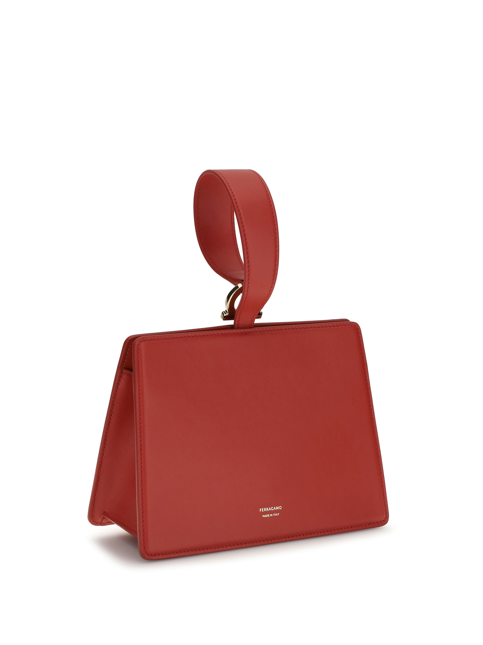 rigid leather handbag