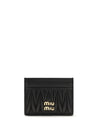 matelassé nappa leather card holder