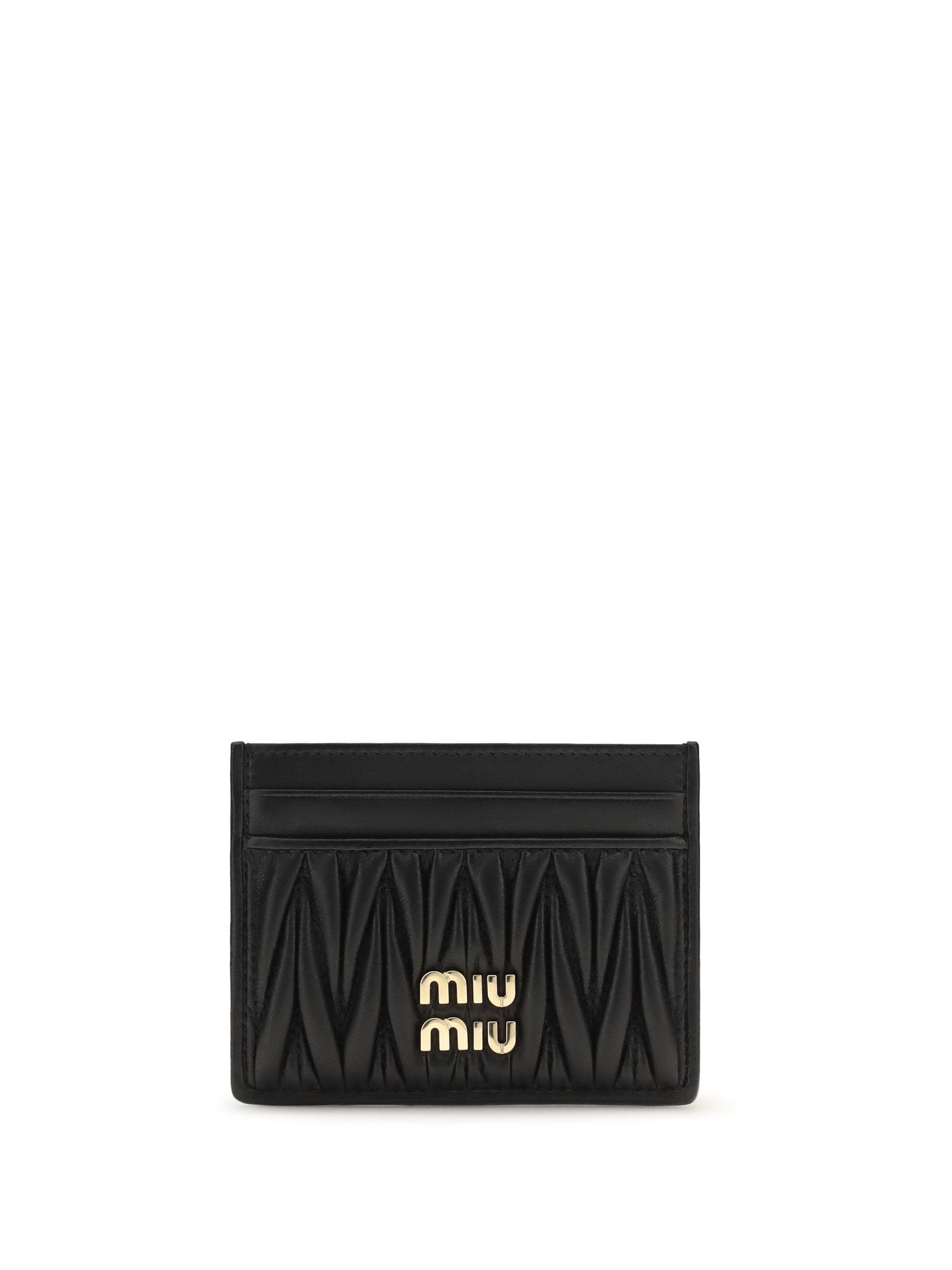 matelassé nappa leather card holder