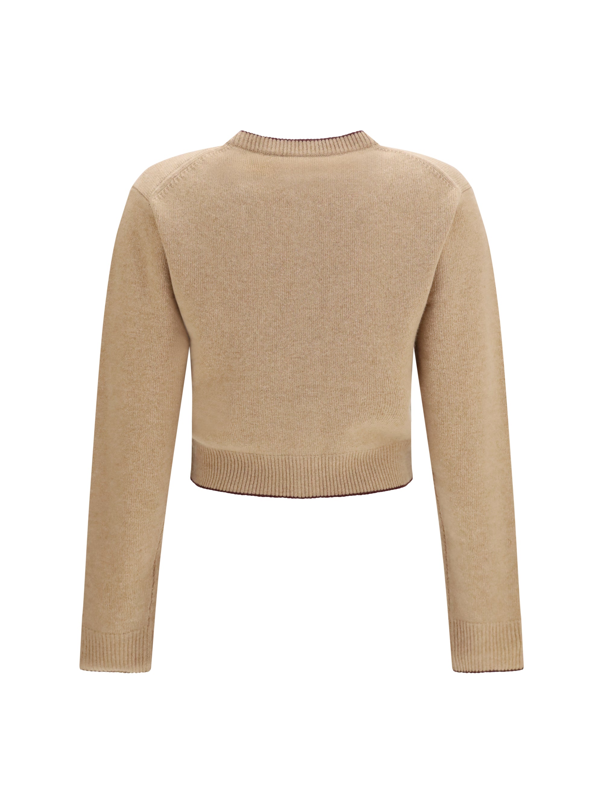 fitted logo cardigan in wool and cashmere