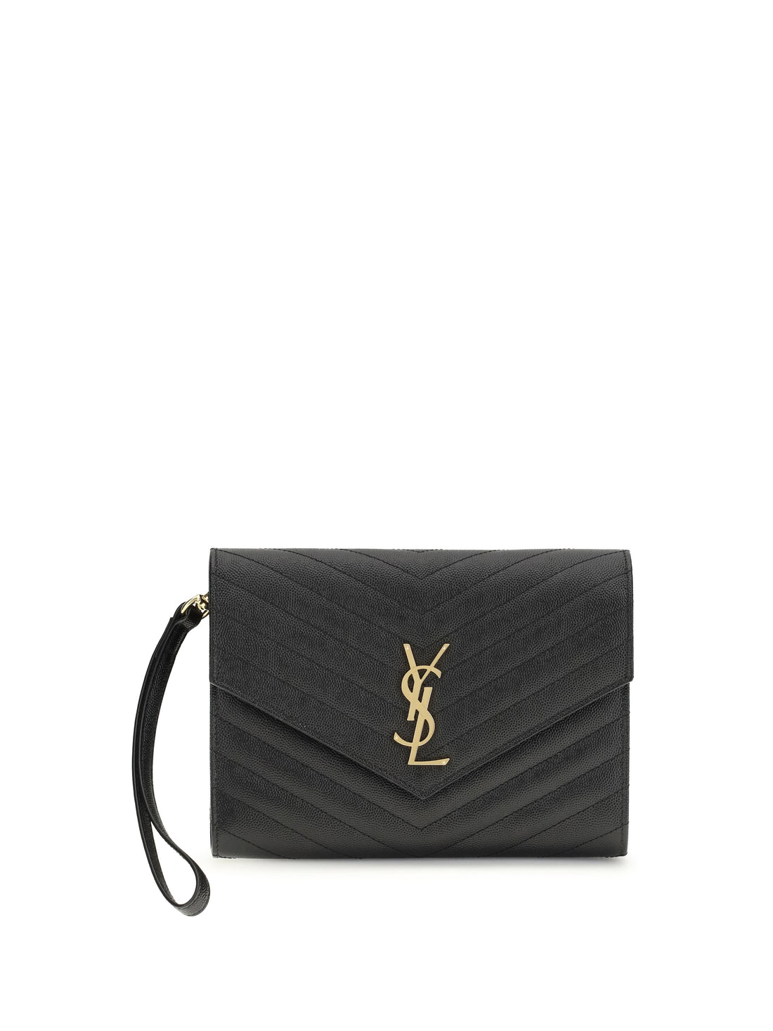 SAINT LAURENT OS leather clutch