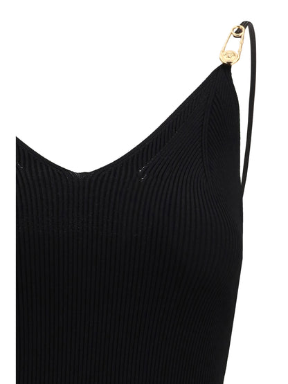 VERSACE 44 safety pin slip midi dress