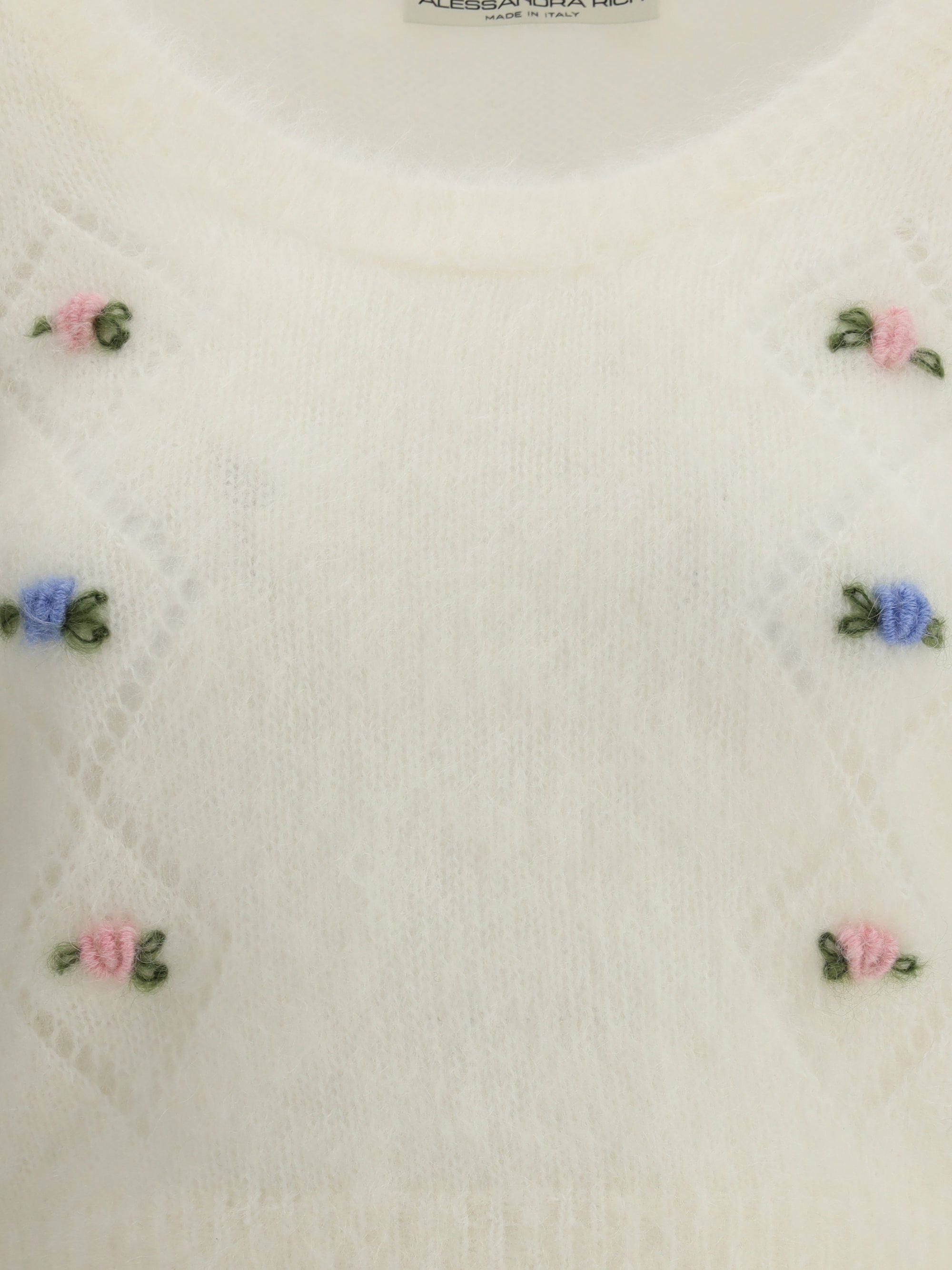 ALESSANDRA RICH 38 short sleeve mohair sweater